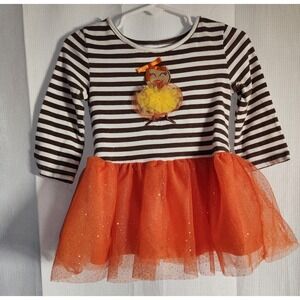 Blueberi Boulevard‎ 2T Thanksgiving Turkey Tutu Tunic /Long Top ONLY